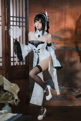 Braised Carbon Azur Lane Zhenhai 화이트 앤 블랙 드레스