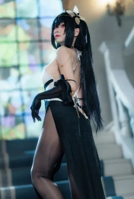 (큰 큰 롤과 작은 롤) Azure Route Zhenhai Dress